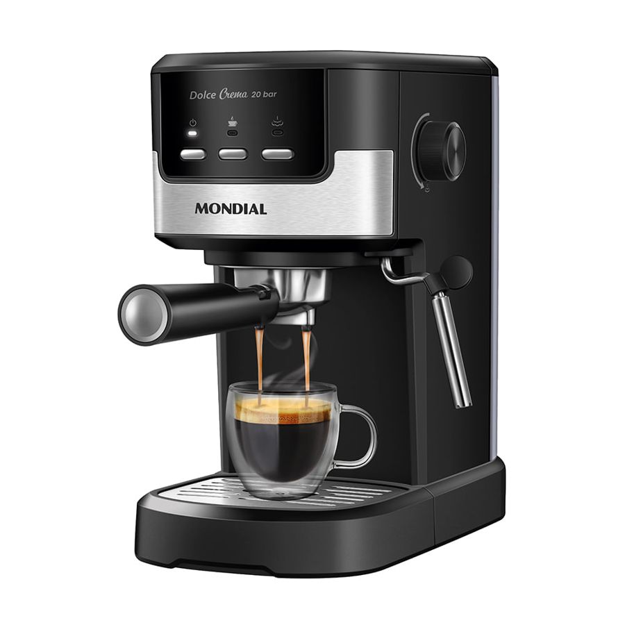 Cafeteira Espresso Dolce Crema 20 Bar Mondial Preto/Inox 1200W - C-21-E-CNP